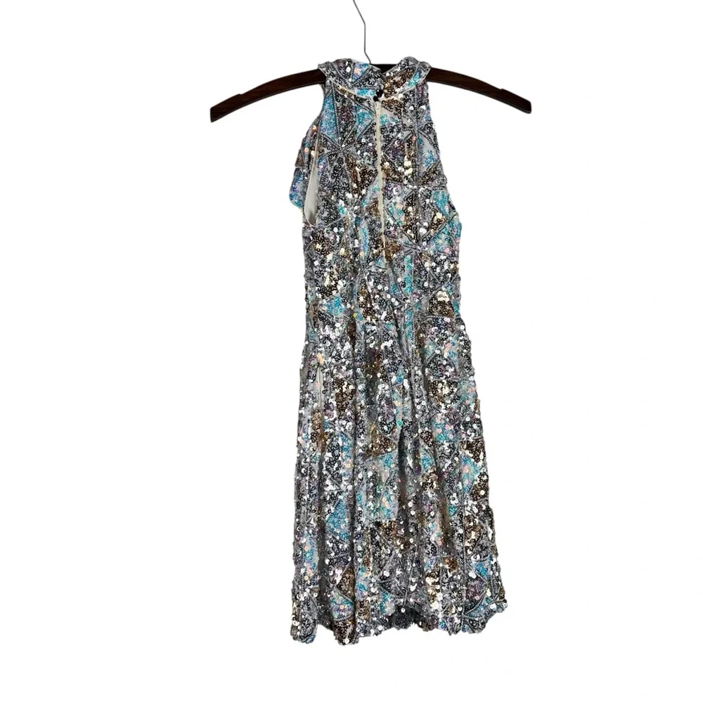 GB Girls Halter Nevk Sequined Fit and Flare Girls‎ Dress SZ 7